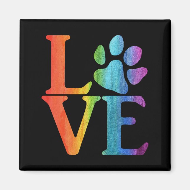 Aimant Love Paw Classic Rainbow (Devant)