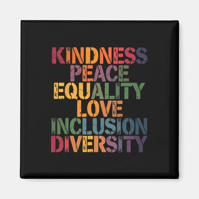 Aimant Love Peace Diversity Inclusion Equality Black Hist (Devant)