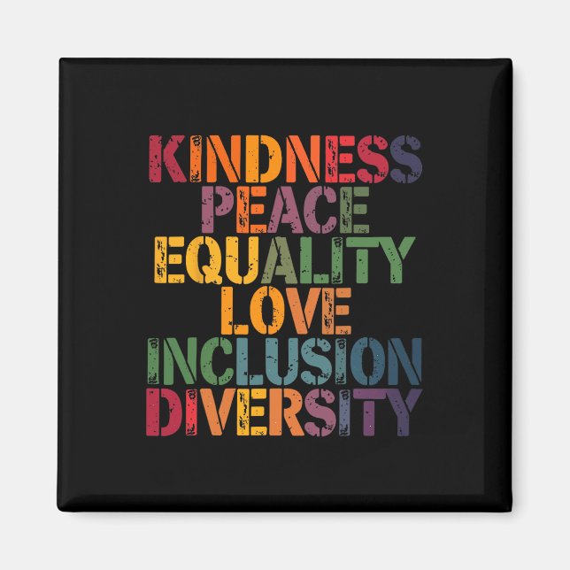 Aimant Love Peace Diversity Inclusion Equality Black Hist (Devant)