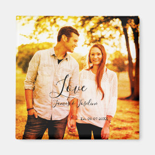 Aimant Love photo ajouter nom est. Date année couple mari
