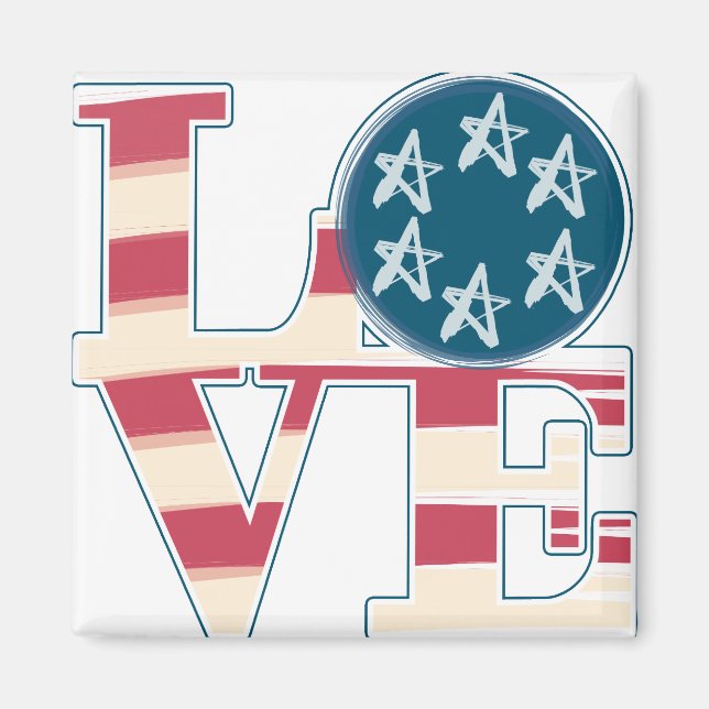 Aimant LOVE Stars et Stripes (Devant)