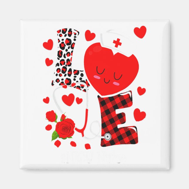 Aimant Love Stethoscope Heart Nicu Nurse Valentines Day  (Devant)