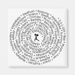 Aimant LOVE TO WORKOUT - Conception inspirée par le crois