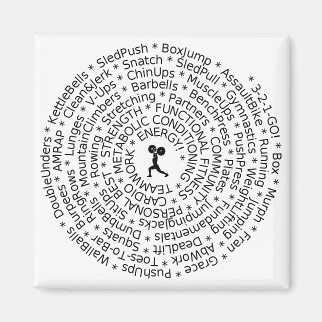 Aimant LOVE TO WORKOUT - Conception inspirée par le crois (Devant)