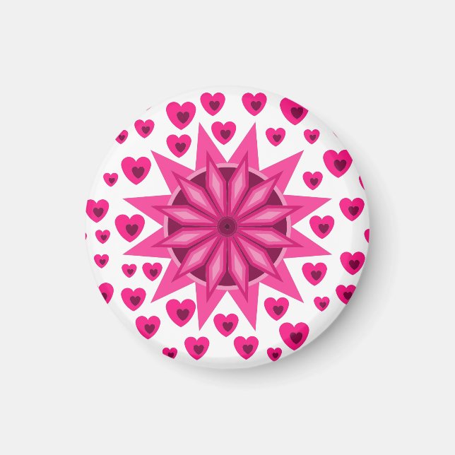 AIMANT LOVE VALENTINE, DON D'ANNIVERSAIRE AVEC LES COEURS (Devant)