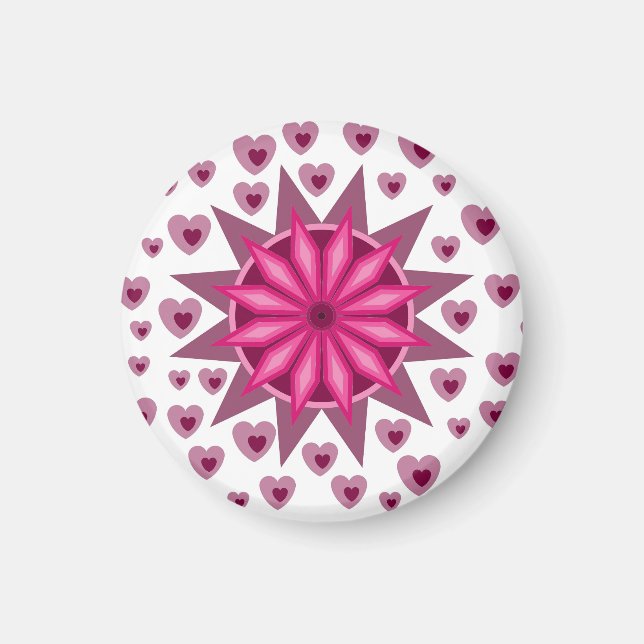 AIMANT LOVE VALENTINE, DON D'ANNIVERSAIRE AVEC LES COEURS (Devant)