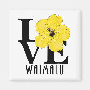 Aimant LOVE Waimalu Hibiscus jaune