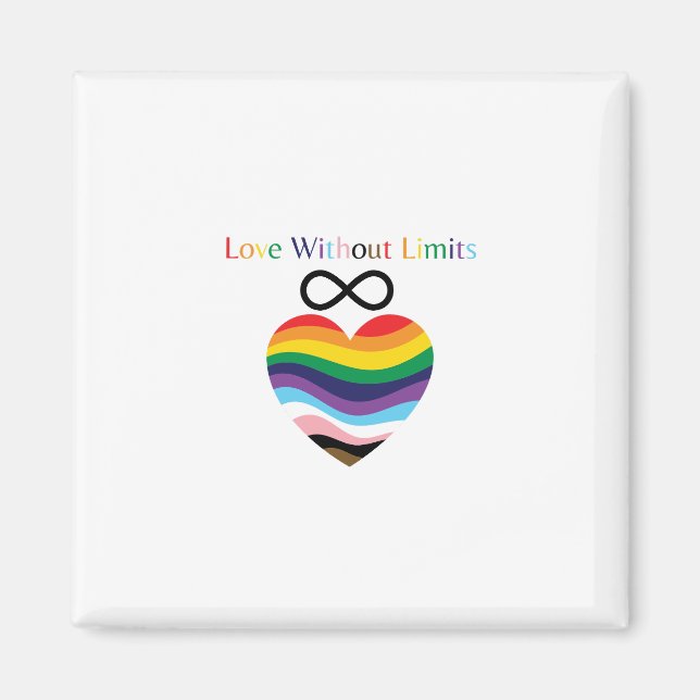 Aimant Love Without Limits – Rainbow Heart with Infinity  (Devant)