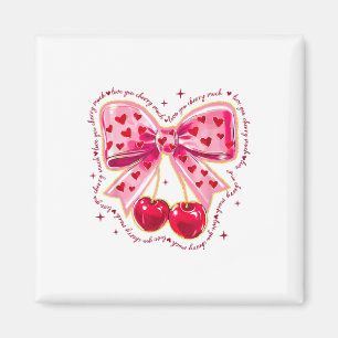 Aimant Love You Cherry Beaucoup Coquette Coeur Bow Valent