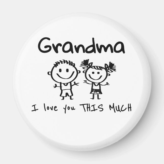 Aimant Love You Grandma Kids Art Personalized Gift (Créateur téléchargé)