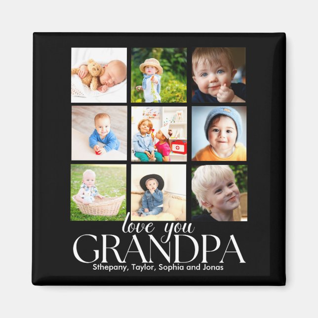 Aimant Love You Grandpa Beautiful Collage 9 Photos  (Devant)