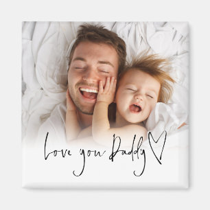 Aimant Love You Papa Photo Overlay Script Heart