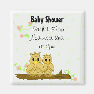 Aimant Lovebirds Baby Shower Announcement