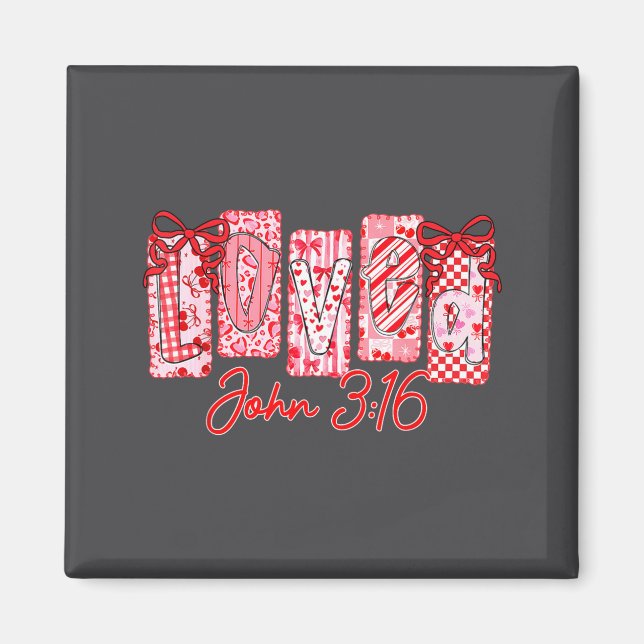 Aimant Loved John 3 16 Christian Loves Valentine's Day Go (Devant)