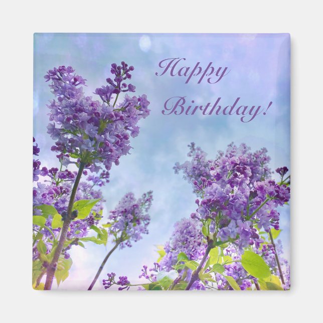 Aimant Lovely Lilac Happy Birthday (Devant)