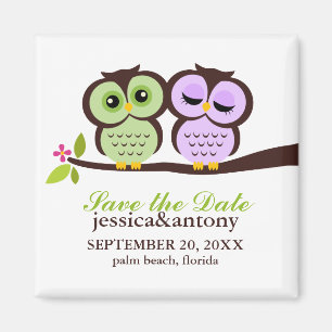 Aimant Lovely Owls Save the Date