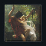 Aimant Lovers on a Swing. Spring by Pierre Auguste Cot<br><div class="desc">Vintage illustration Victorian love and romance image featuring a young couple in love swinging on a swing from a tree in a forest. Artist: Pierre Auguste Cot; titled Spring,  1873.</div>