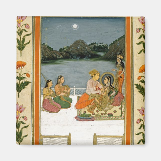 Aimant Lovers on a terrace by a moonlit lake from the Sm (Devant)