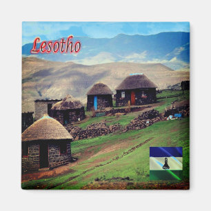 Aimant LS - Lesotho - Village de montagne