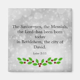 Aimant Luc 2-11, verset de la bible de Noël,