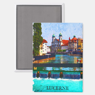 Aimant Lucerne Suisse Aquarelle suisse