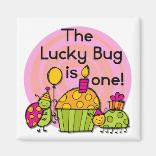 Aimant Lucky Bug Cupcake 1er Anniversaire Tshirts et cade