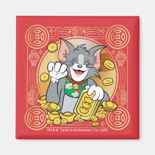 Aimant Lucky Cat Jerry Avec Sycees Or