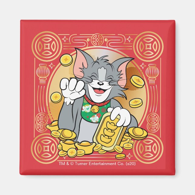 Aimant Lucky Cat Jerry Avec Sycees Or (Devant)