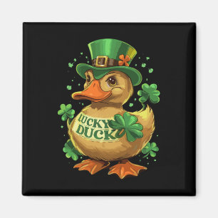 Aimant Lucky Duck Shamrock Funny Jour de la Saint Patrick