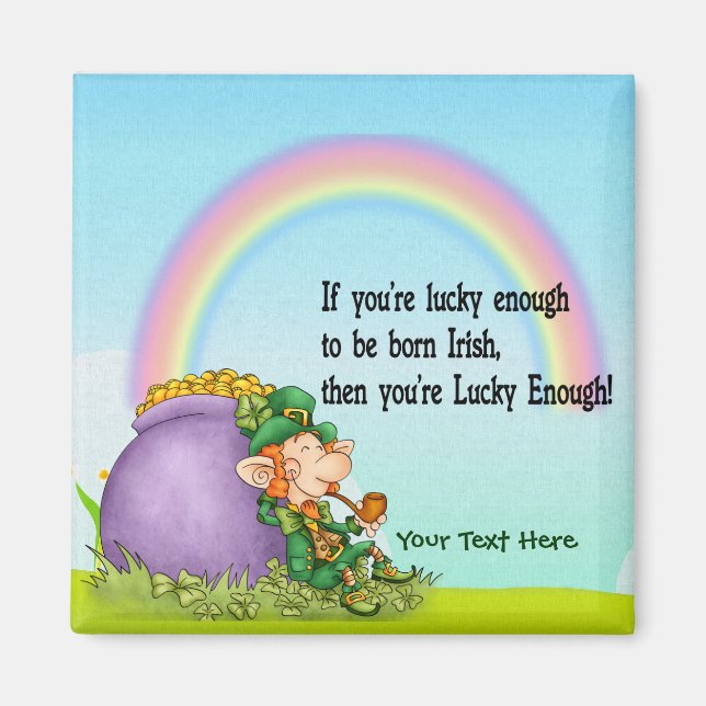 Aimant Lucky Enough Leprechaun - Personnaliser (Devant)