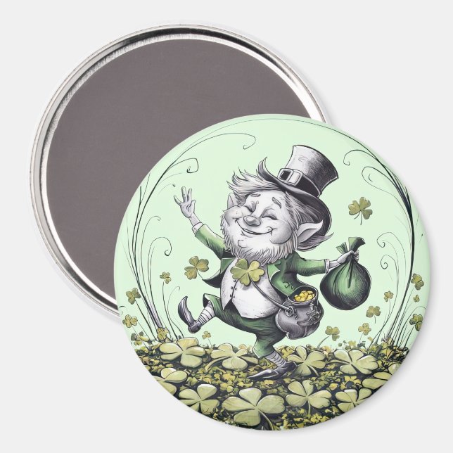 Aimant Lucky Irish Leprechaun (Recto/Verso)