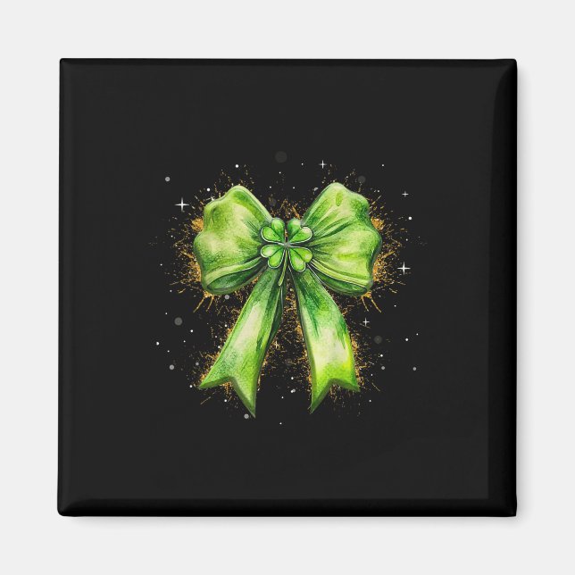 Aimant Lucky Irish Shamrock Coquette Bow St. Patrick’s Da (Devant)