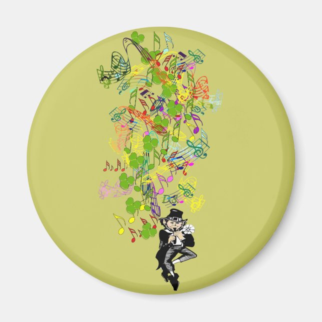 Aimant Lucky Leprechaun Avec Shamrocks (Devant)