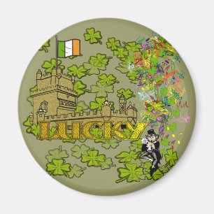 Aimant Lucky Leprechaun et son château irlandais