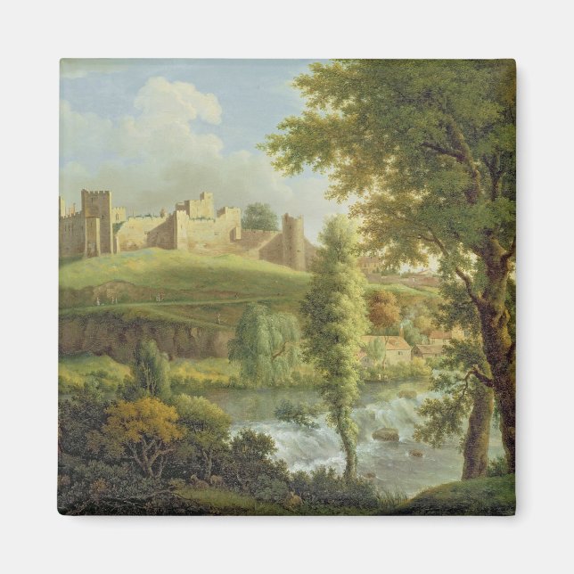 Aimant Ludlow Castle with Dinham Weir, from the South-Wes (Devant)