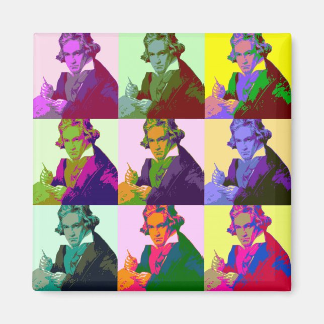 Aimant Ludwig Van Beethoven Pop Art (Devant)