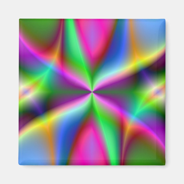 Aimant Lueur Métallique Fractale Colorée  (Devant)