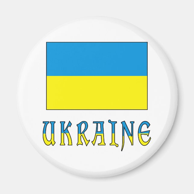 Aimant L'Ukraine et le drapeau ukrainien (Devant)