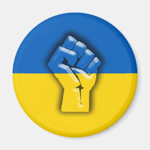 Aimant L'UKRAINE, le DRAPEAU et le FIST pour la solidarit