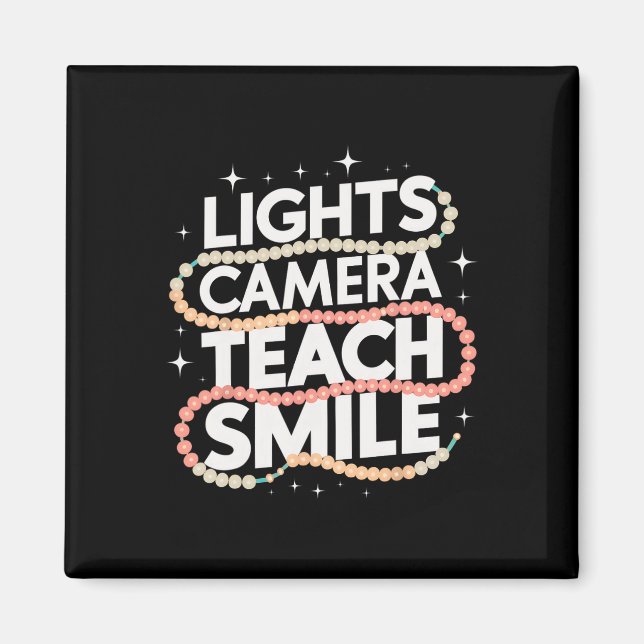 Aimant Lumière Caméra Enseigner Sourire Drôle Retour à l' (Devant)