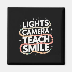 Aimant Lumière Caméra Enseigner Sourire Drôle Retour À L'
