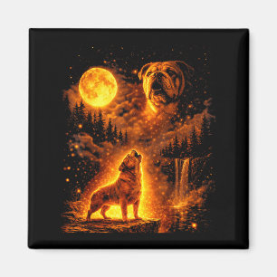 Aimant Lumière lunaire vintage chien drôle bouledogue hur