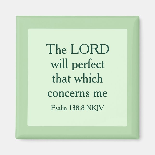 Aimant Lumière Vert foi chrétienne Bible Verse Écriture (Devant)
