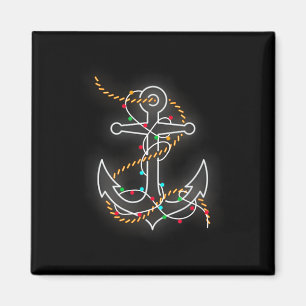 Aimant Lumières de Noël Bateau à voile Ancre Santa