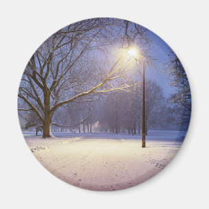 Aimant Lumières de rue et couvert de neiges