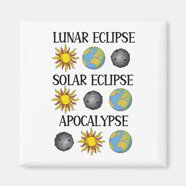 Aimant Lunaire Eclipse Solaire Eclipse Apocalypse Espace  (Devant)