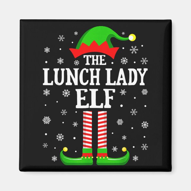 Aimant Lunch Lady Elf Funny Christmas Family Matching  (Devant)