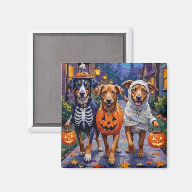 Aimant Lundehund norvégien Halloween Trick-or-Treating (Recto/Verso)
