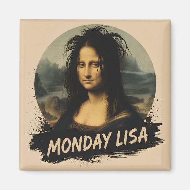 Aimant Lundi Lisa Drôle Renaissance Art (Devant)