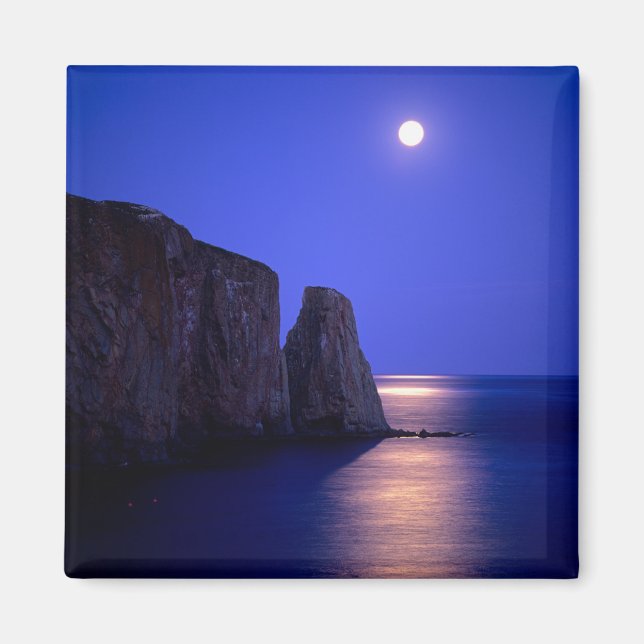 Aimant Lune au crépuscule | Rocher Percé Côte Gaspésienne (Devant)